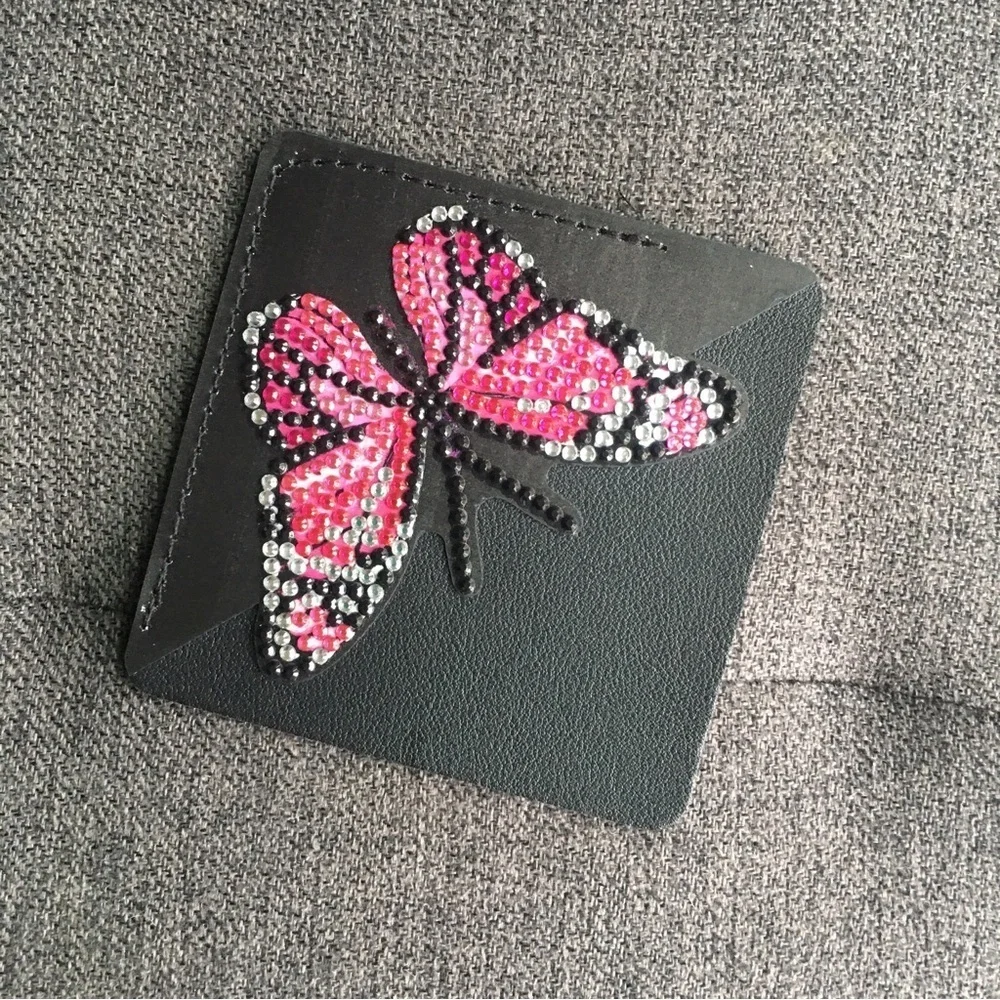 Diamond Art Butterfly Corner Bookmark, Colorful, Sparkly (PINK/BLACK) - Picture 5 of 17